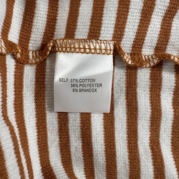 Jane + Delancey Brown Striped Tank Top Sleeveless Casual Ribbed Knit Women's - Picture 6 of 6